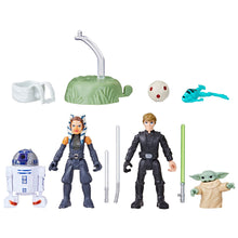 Load image into Gallery viewer, Hasbro STAR WARS - Mission Fleet - GROGU'S TRAINING ADVENTURE (Book of Boba Fett) 4 figure pack - Luke, Ahsoka, R2-D2 and Grogu - STANDARD GRADE