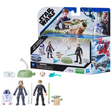 Load image into Gallery viewer, Hasbro STAR WARS - Mission Fleet - GROGU'S TRAINING ADVENTURE (Book of Boba Fett) 4 figure pack - Luke, Ahsoka, R2-D2 and Grogu - STANDARD GRADE