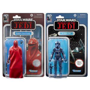 AVAILABILITY LIMITED - HASBRO STAR WARS - The Black Series 6" - 40th Anniversary Return of the Jedi Carbonized Collection - Emperor’s Royal Guard & TIE Fighter Pilot Figure 2-Pack - STANDARD GRADE