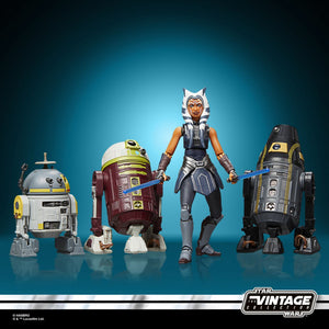 AVAILABILITY LIMITED - Hasbro STAR WARS - The Vintage Collection - Ahsoka Tano & Droids (Clone Wars) 3.75 Inch Collectible Action Figure 4-Pack - STANDARD GRADE