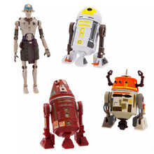 Load image into Gallery viewer, AVAILABILITY LIMITED - Disney Parks EXCLUSIVE - STAR WARS DROID-FACTORY - Ahsoka Droid 4x action figure set - C1-10P (CHOPPER), C4-R4C, Professor Huyang and RD-3 - STANDARD GRADE