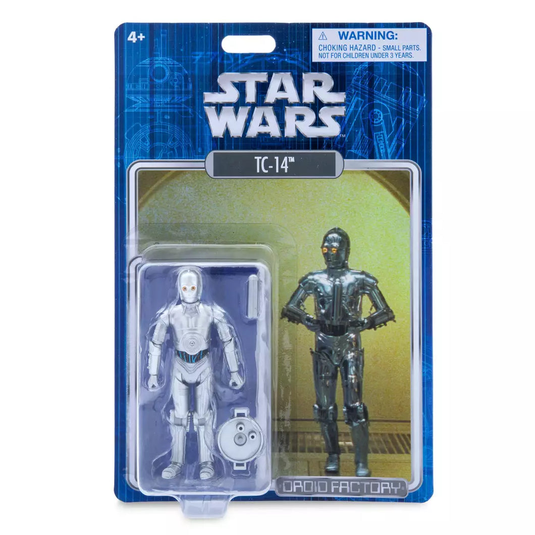 AVAILABILITY LIMITED - Disney Parks EXCLUSIVE - STAR WARS DROID-FACTORY - TC-14 (The Phantom Menace) Protocol Droid 3.75 figure - STANDARD GRADE
