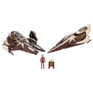 STAR WARS Micro Galaxy Squadron - EXCLUSIVE - Starfighter Class - Ahsoka Tano’s Jedi Starfighters Set #0113 - 5-Inch and 3-Inch Vehicles with 2 Micro Figure Accessories - STANDARD GRADE