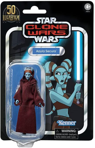 DAMAGED PACKAGING - Hasbro STAR WARS - The Vintage Collection - LUCASFILM first 50 years - CLONE WARS - Aayla Secura (Clone Wars) figure VC 217- SUB-STANDARD GRADE