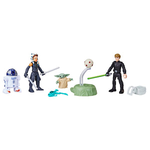 Hasbro STAR WARS - Mission Fleet - GROGU'S TRAINING ADVENTURE (Book of Boba Fett) 4 figure pack - Luke, Ahsoka, R2-D2 and Grogu - STANDARD GRADE