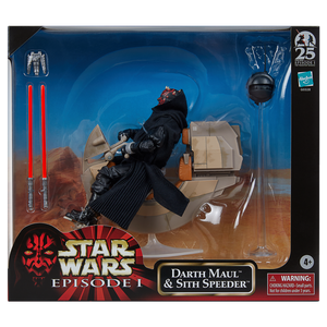 AVAILABILITY LIMITED - Hasbro STAR WARS - The Black Series 6" - HASBRO PULSE EXCLUSIVE - Darth Maul & Sith Speeder (The Phantom Menace) 25th Anniversary Vehicle & Figure Pack - STANDARD GRADE