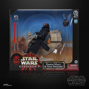 AVAILABILITY LIMITED - Hasbro STAR WARS - The Black Series 6" - HASBRO PULSE EXCLUSIVE - Darth Maul & Sith Speeder (The Phantom Menace) 25th Anniversary Vehicle & Figure Pack - STANDARD GRADE