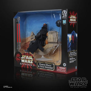 AVAILABILITY LIMITED - Hasbro STAR WARS - The Black Series 6" - HASBRO PULSE EXCLUSIVE - Darth Maul & Sith Speeder (The Phantom Menace) 25th Anniversary Vehicle & Figure Pack - STANDARD GRADE