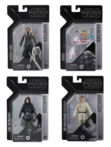 Hasbro STAR WARS - The Black Series 6" - Archive Collection - 2024 Wave 2 - 4 x Figure Set - Ahsoka, Grogu, Luke Skywalker and Obi-Wan Kenobi - STANDARD GRADE - FREE SHIPPING