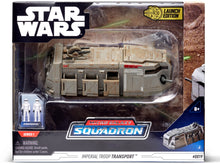 Load image into Gallery viewer, STAR WARS Micro Galaxy Squadron - Series 1 - Transport Class 6&quot; - Imperial Troop Transport Vehicle #0019 with 2 Micro Figure Accessories - STANDARD GRADE