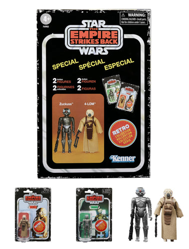 AVAILABILITY LIMITED - Hasbro STAR WARS - The Retro Collection ESB - Special Bounty Hunters 2-Pack - 4-LOM & ZUCKUSS (EMPIRE STRIKES BACK) - STANDARD GRADE