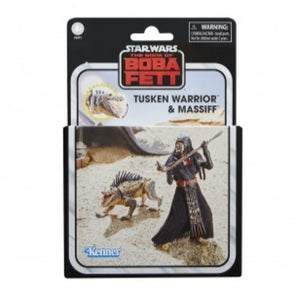 Hasbro STAR WARS - The Vintage Collection - TUSKEN WARRIOR & MASSIFF (The Book of Boba Fett) Deluxe 3.75" WORLD-BUILDING SET - STANDARD GRADE