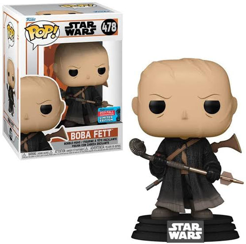 FUNKO POP! - Star Wars: The Mandalorian - BOBA FETT (Unmasked) on Tatooine pop! vinyl figure #478 - NYCC 2021 Fall Convention Exclusive